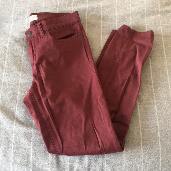 Madewell Denim - Burgundy super soft Madewell Jeans